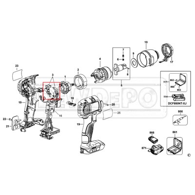 N187232 Dewalt DCF880 Kömür Yuvası