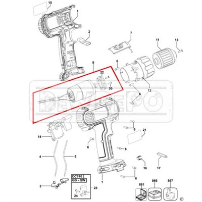 N220293 Dewalt DC740 DC Motor