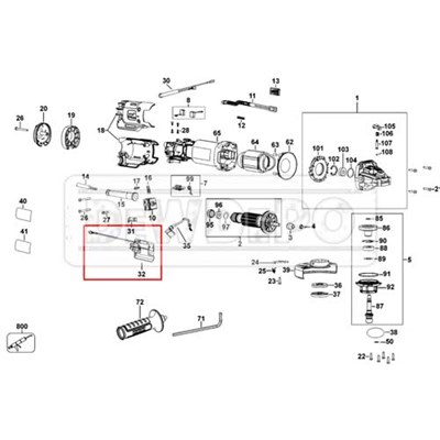 N301299 Dewalt DWE4237 Devir Kartı