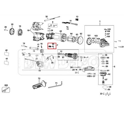 N413349 Dewalt DWE4237 Kömür Yuvası