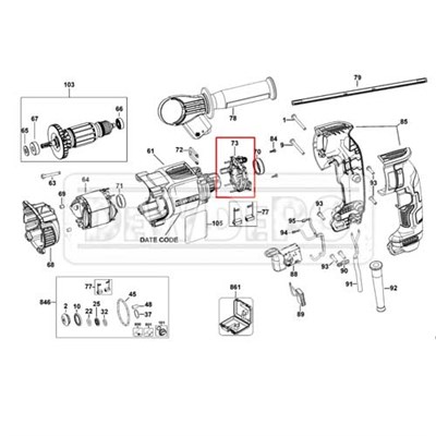 N418033 Dewalt D25133 Kömür Yuvası