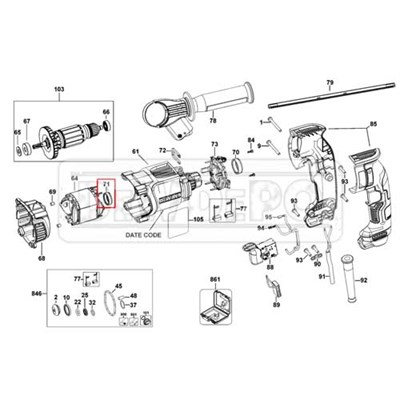 N442578 Dewalt D25133 Kapak Rulman