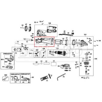 N444134 Dewalt DWE4257 Gövde
