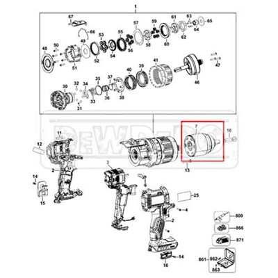 N485661 Dewalt DCD791 Mandren