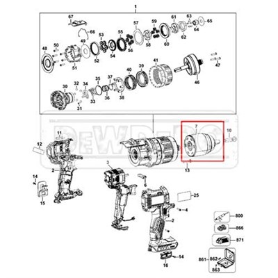 N485661 Dewalt DCD790 Mandren