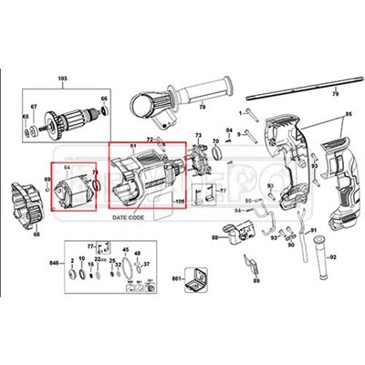 N489768 Dewalt D25143 Yastık + Gövde