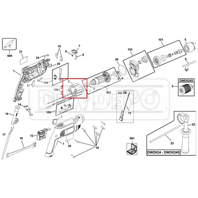 N497343 Dewalt DWD024S Yastık