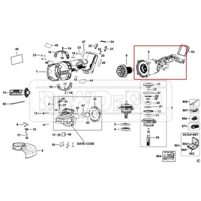 N599252 Dewalt DCG414 Şalter Motor Set