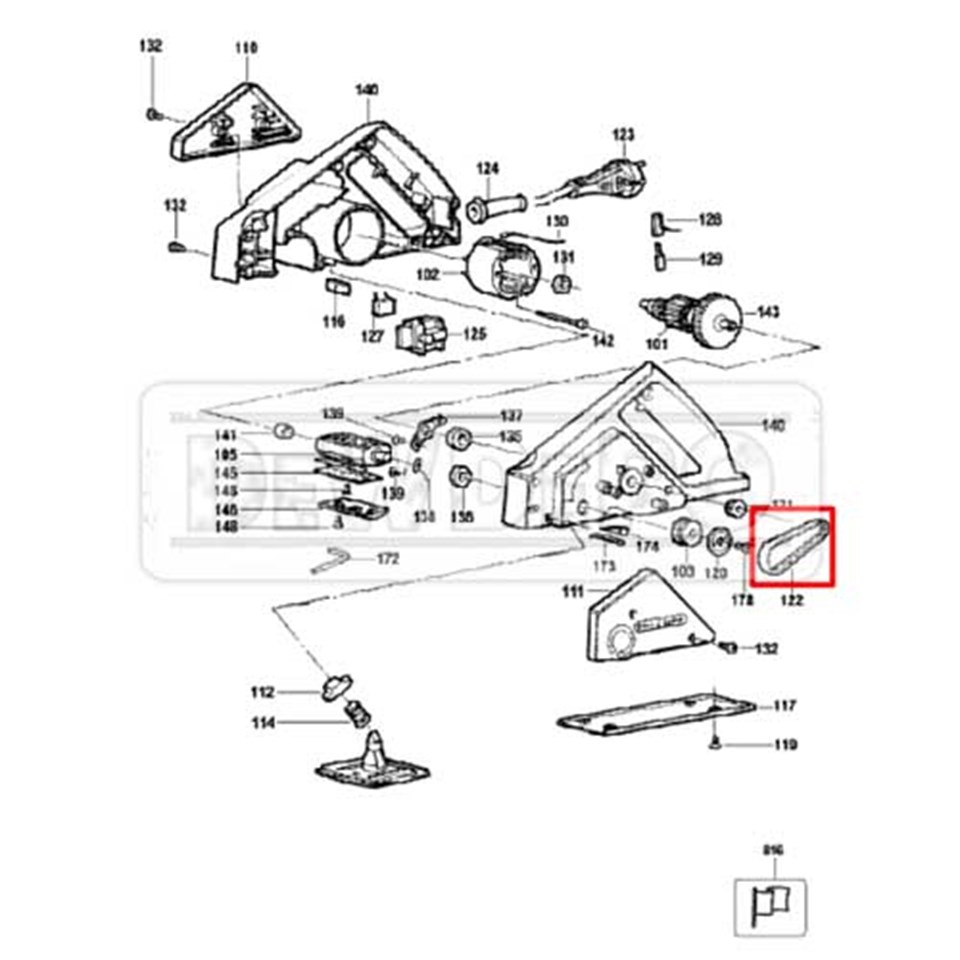 Black & Decker 7696 Type 1 Parts Diagram for Planer