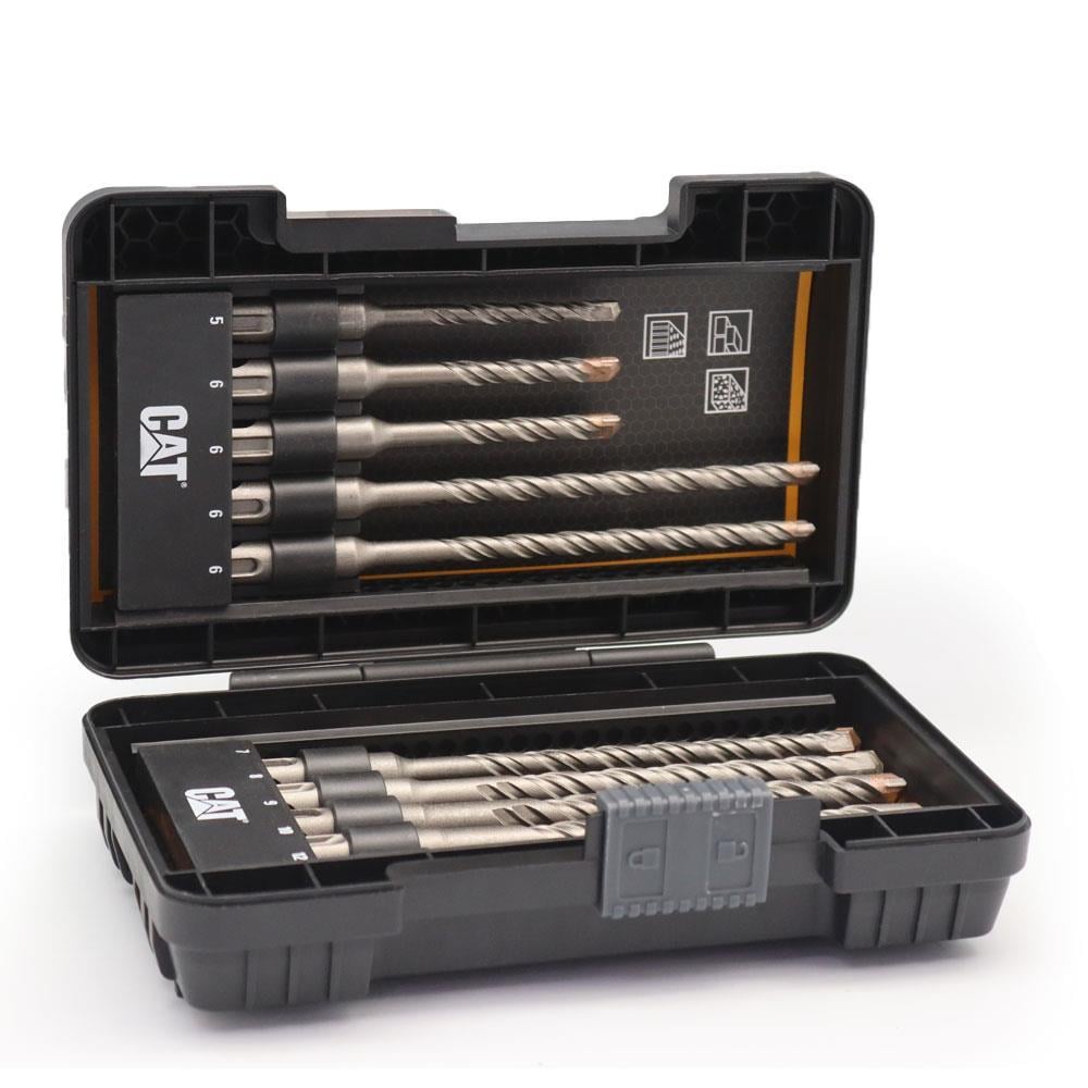 CAT DA03901 10 Parça Tungsten Karbür SDS-Plus Beton Matkap Uç Seti 