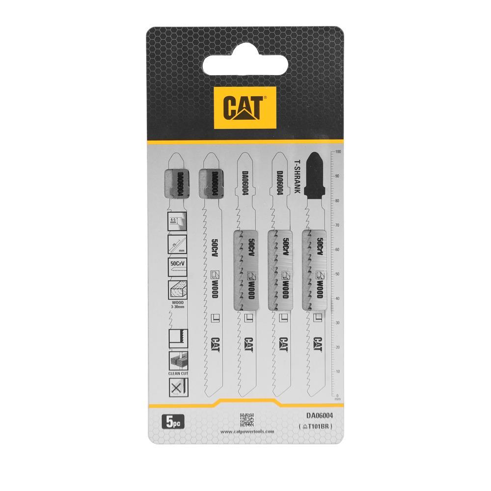 CAT DA06004 5 Parça Profesyonel Ahşap Ters Çapaksız Temiz Kesim Dekupaj Testere Bıçağı, Ucu