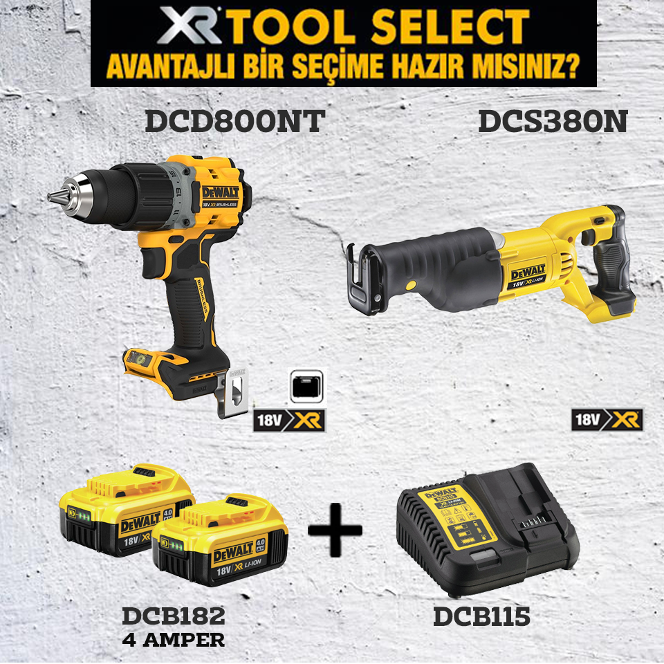 Dewalt DCD800NT Şarjlı Darbeli Vidalama DCS380N Şarjlı Tilki Kuyruğu
