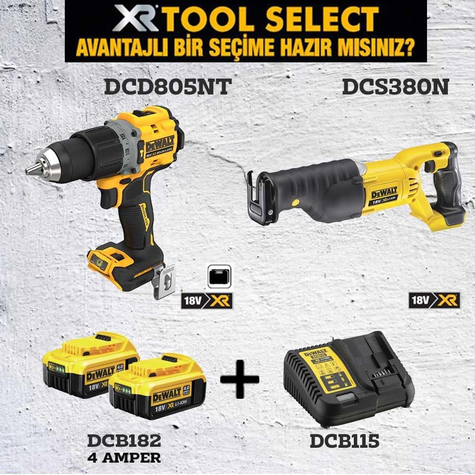 Dewalt DCD805NT Şarjlı Darbeli Vidalama DCS380N Şarjlı Tilki Kuyruğu