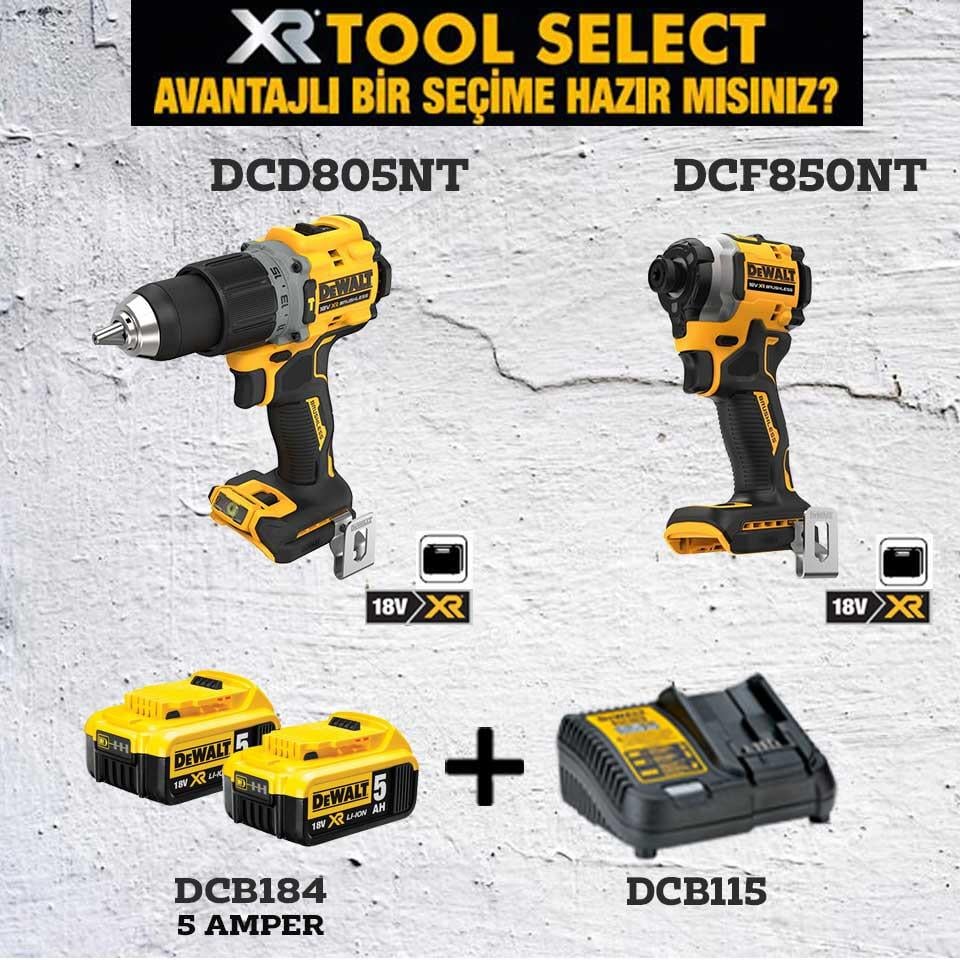 Dewalt DCD805NT Şarjlı Darbeli Vidalama ve DCF850NT Şarjlı Darbeli Tornavida