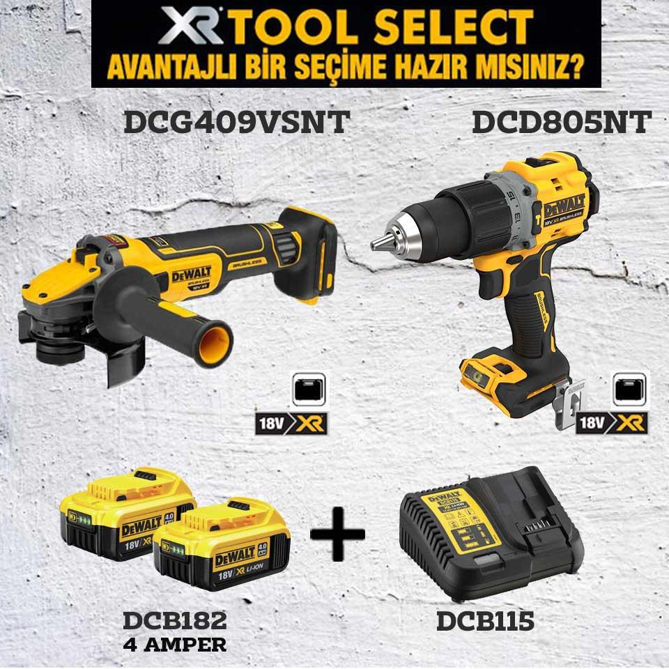 Dewalt DCG409VSNT Şarjlı Avuç Taşlama ve DCD805NT Şarjlı Darbeli Vidalama