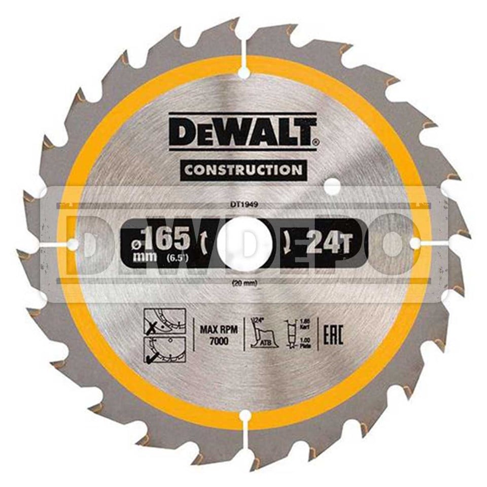 Dewalt DT1949 Ahşap Kesim Elmas Testere Bıçağı 165 mm