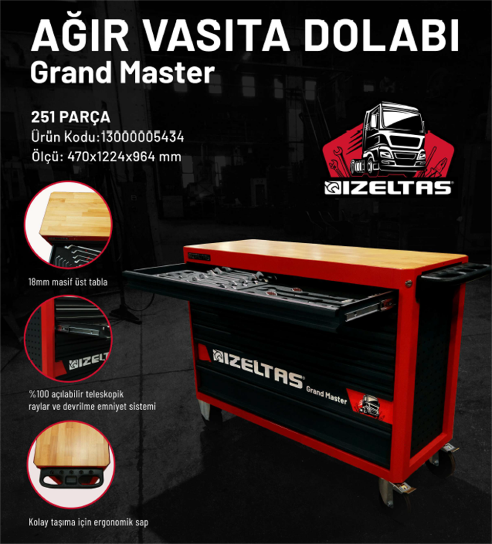 İzeltaş Ağır Vasıta Dolabı (251 Parça)