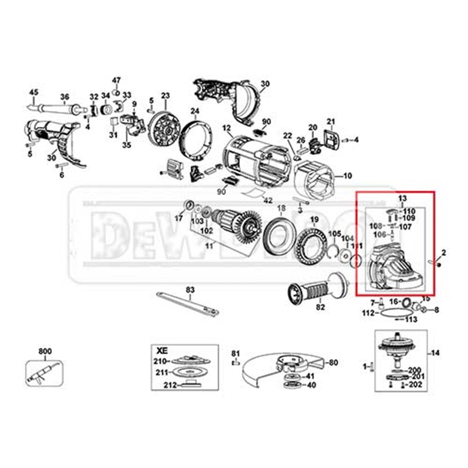 N252619 Dewalt DWE4579 Dişli Kutusu | dewdepo