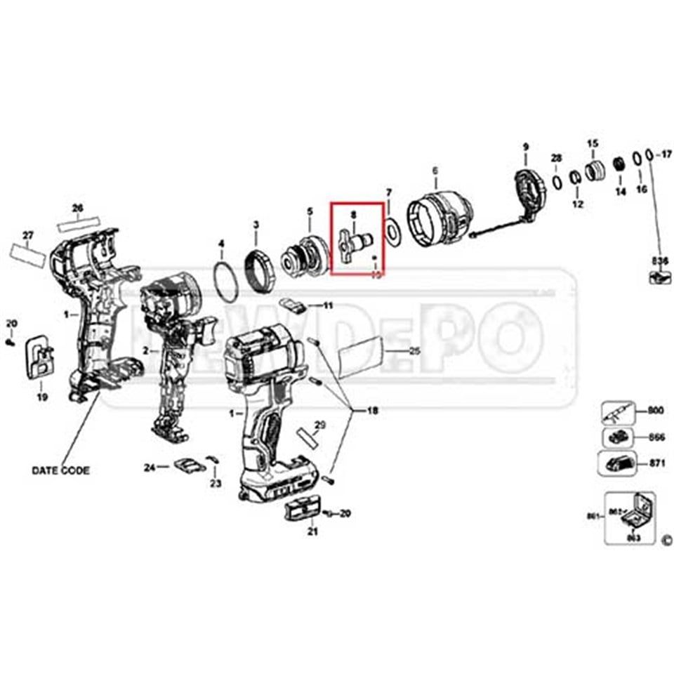 N439275 Dewalt DCF887 Anvil dewdepo