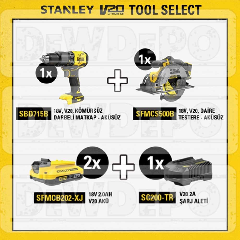 Stanley SBD715B Şarjlı Matkap ve SFMCS500B Şarjlı Daire Testere