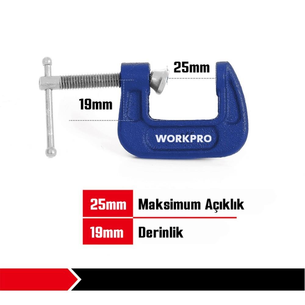 WORKPRO WP232016 25mm G Tipi İşkence