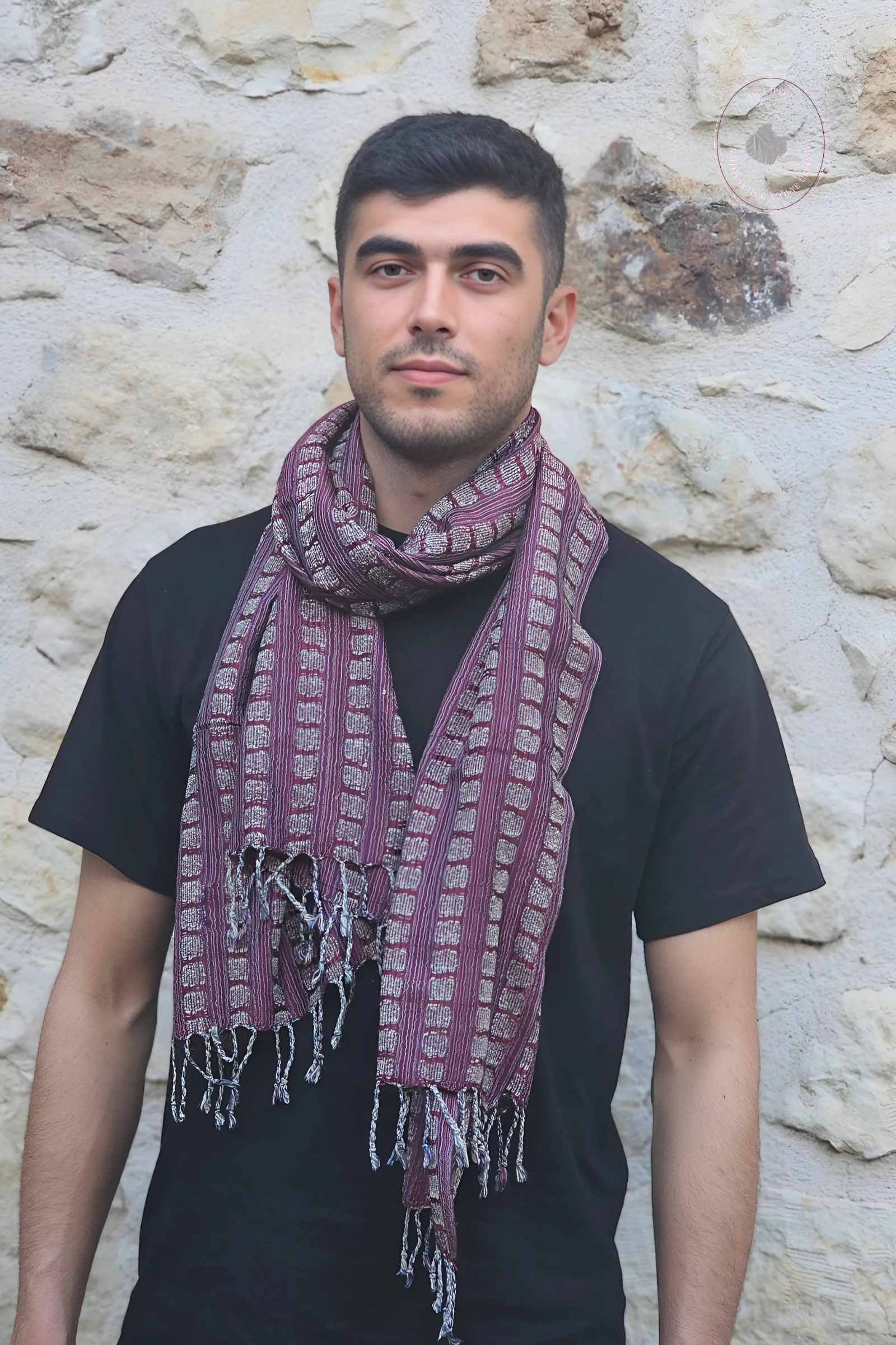 Bordo İbrişim İpek Erkek Kaşkol  Bahtiyar İpek Kaşkol