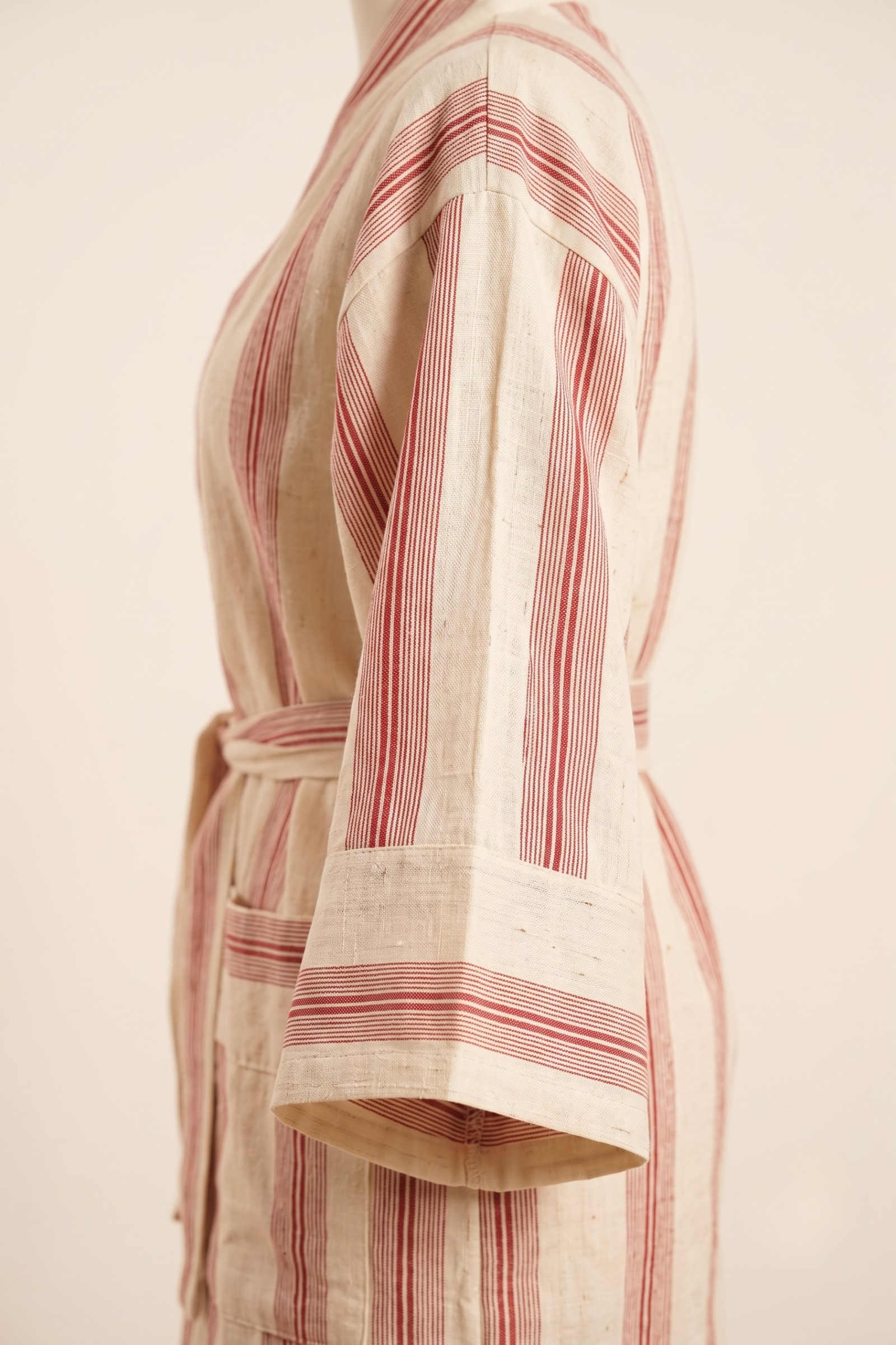 Kırmızı Çizgili Pamuk Kimono  Bahtiyar İpek Kimono