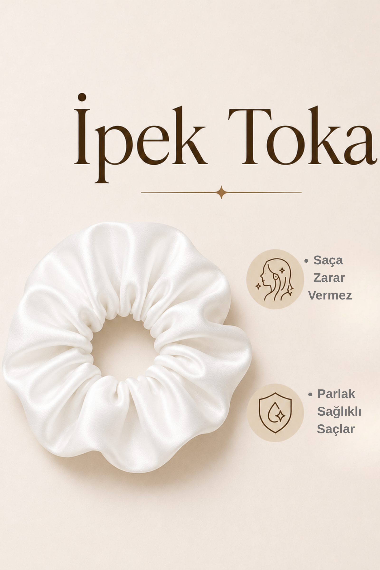 %100 İpek Beyaz Toka  Bahtiyar İpek İpek Toka