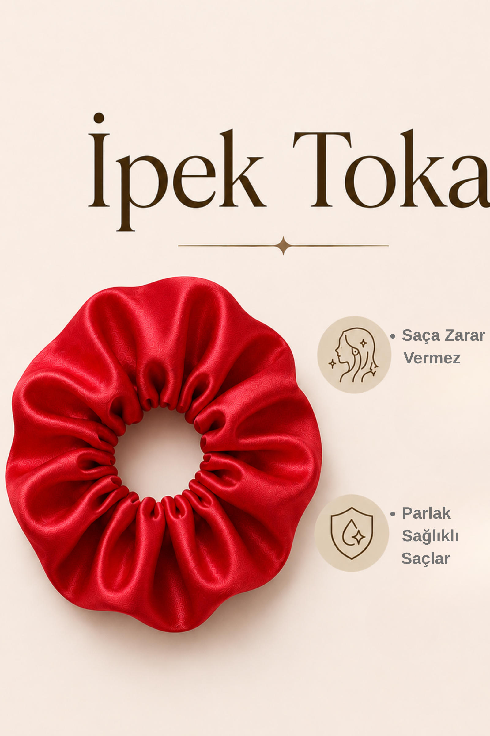 %100 İpek Kırmızı Toka  Bahtiyar İpek İpek Toka