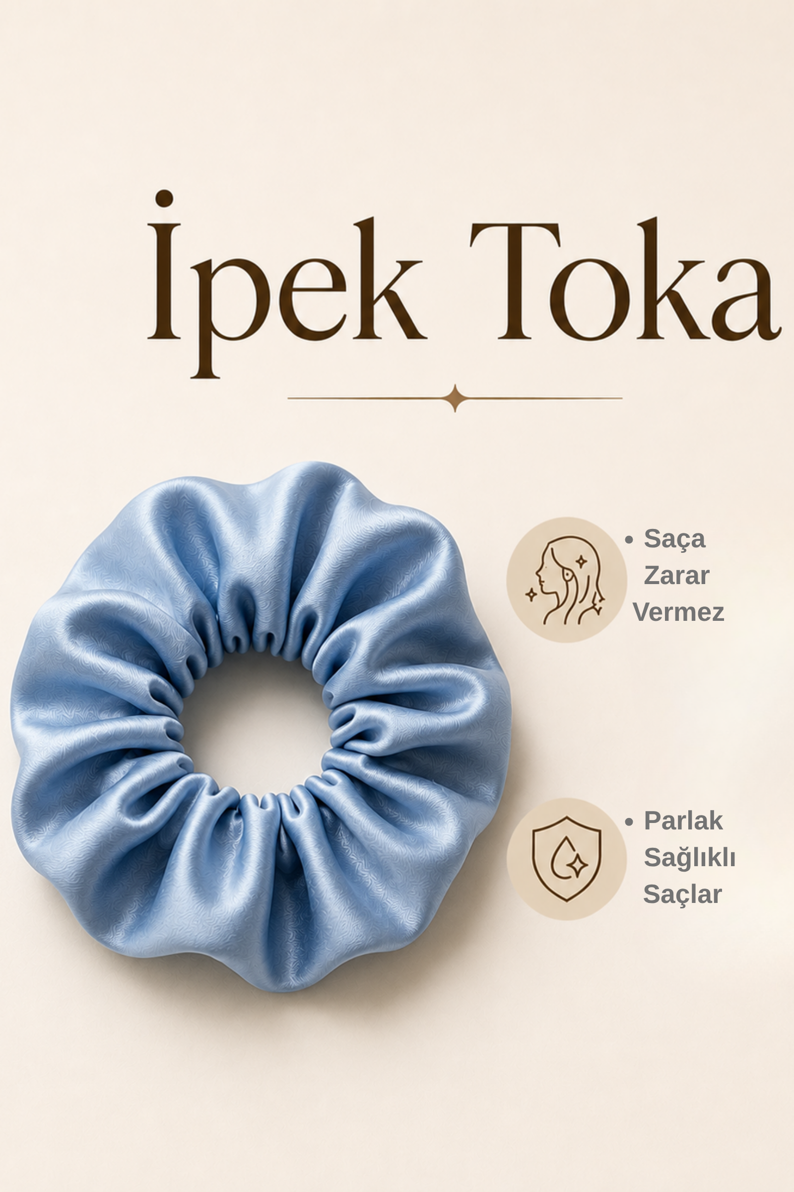 %100 İpek Mavi Toka  Bahtiyar İpek İpek Toka