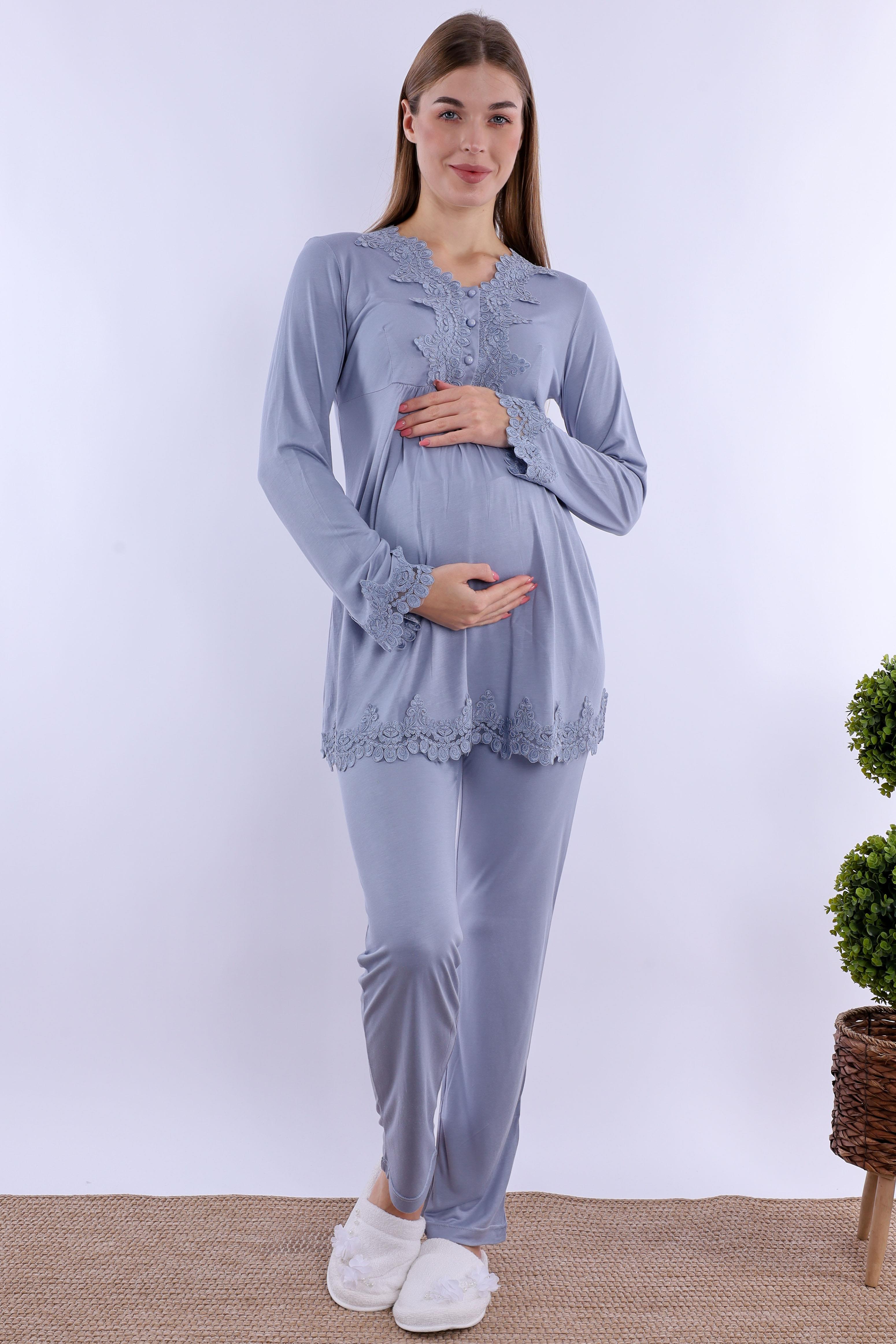 215012 Mavi Hamile Lohusa Pijama Takımı