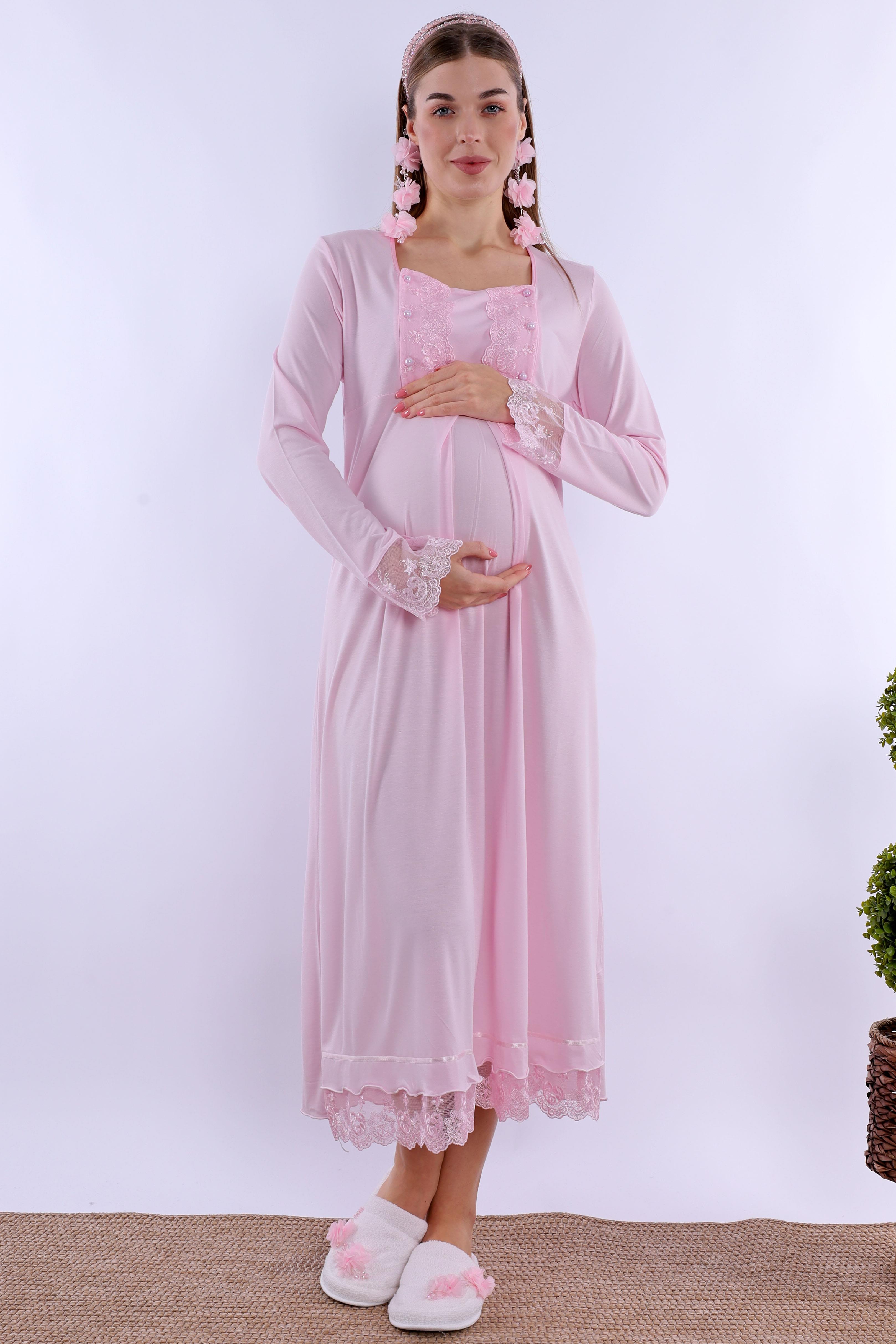 230432 Pembe Hamile Lohusa Gecelik