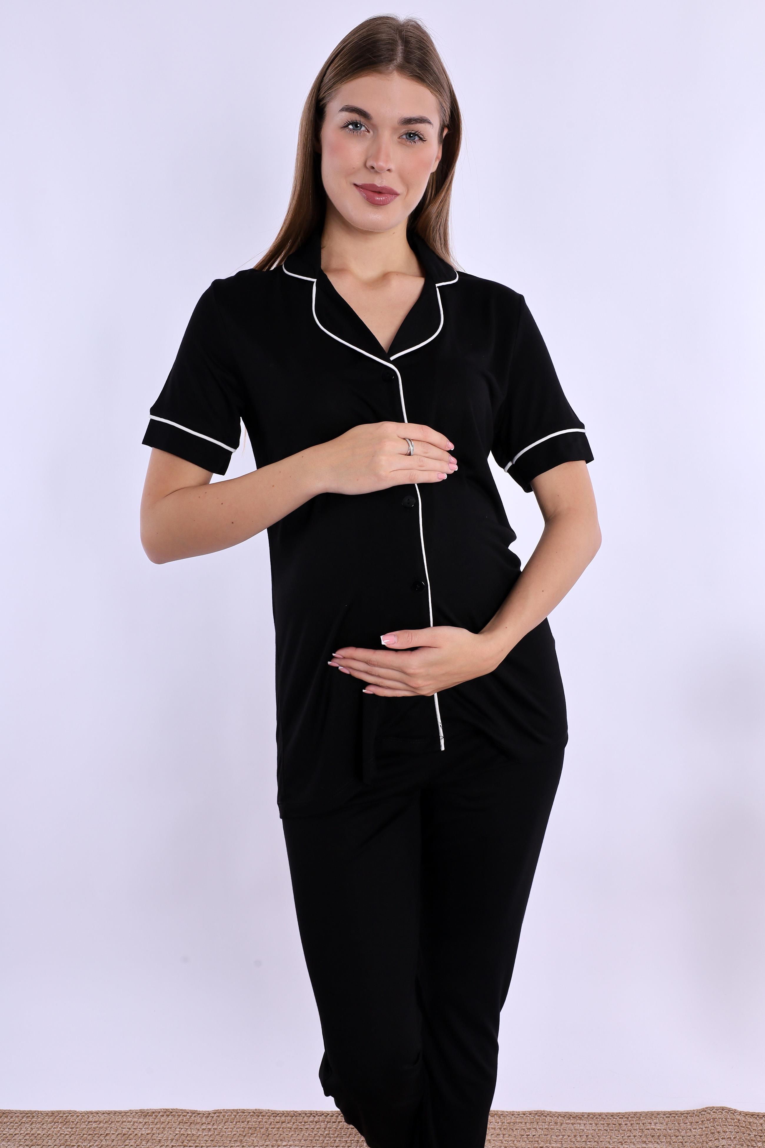 280692 Siyah Hamile Lohusa Pijama Takımı