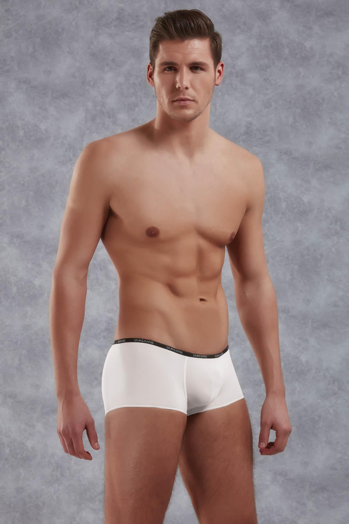 Doreanse 1590 Beyaz Erkek Polyamid Mini Paça Boxer
