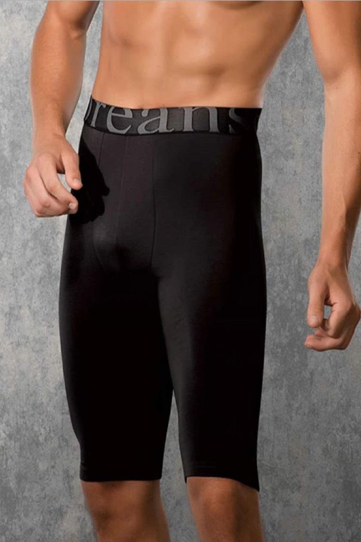 Doreanse 1785 Siyah Erkek Modal Esnek Uzun Paça Boxer