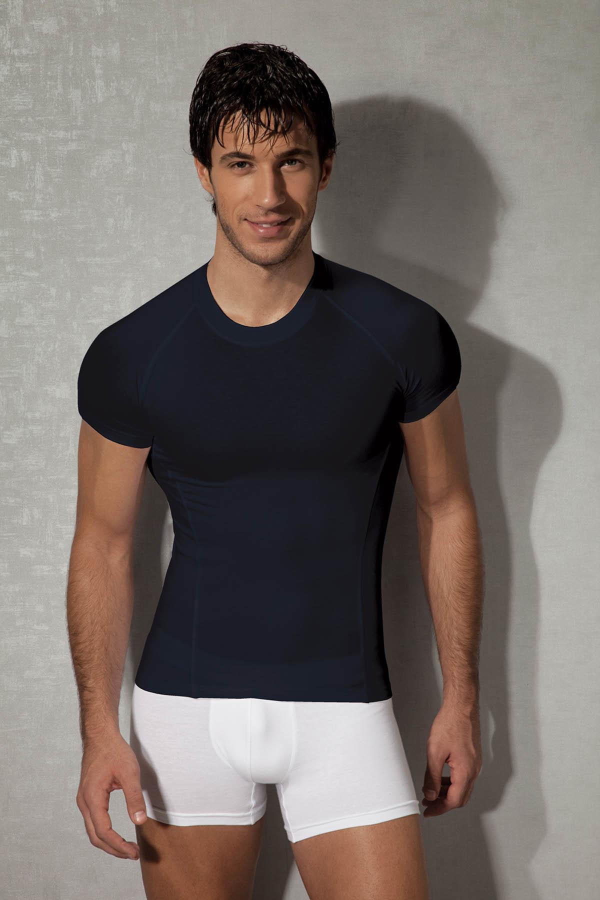 Doreanse 2535 Lacivert Erkek Modal Yuvarlak Yaka Kısa Kol Tişört