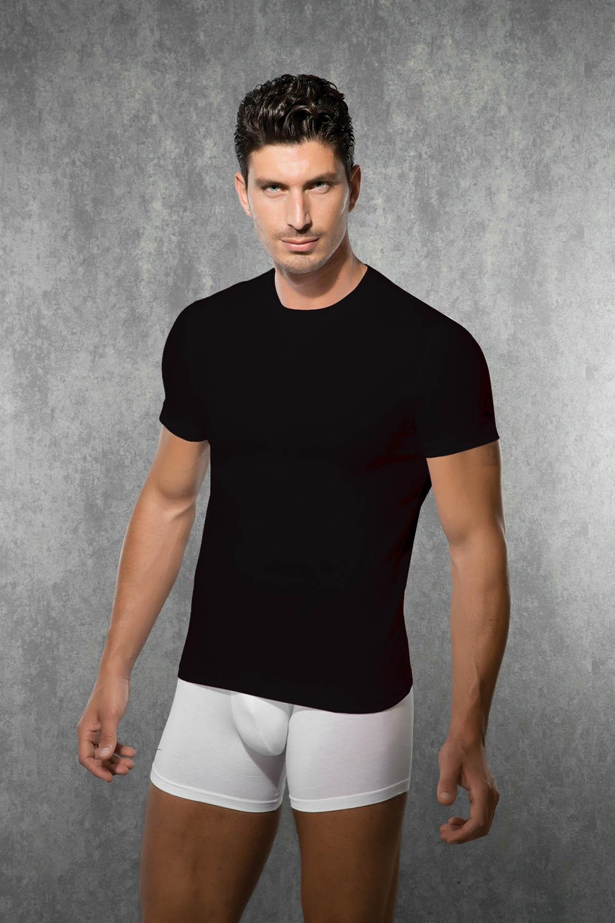 Doreanse 2550 Siyah Erkek Modal Bisiklet Yaka Kısa Kol Tişört