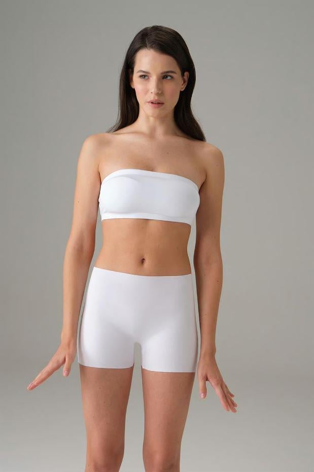 Doreanse 8101 Beyaz Kadın Dikişsiz Kısa Boxer Şort