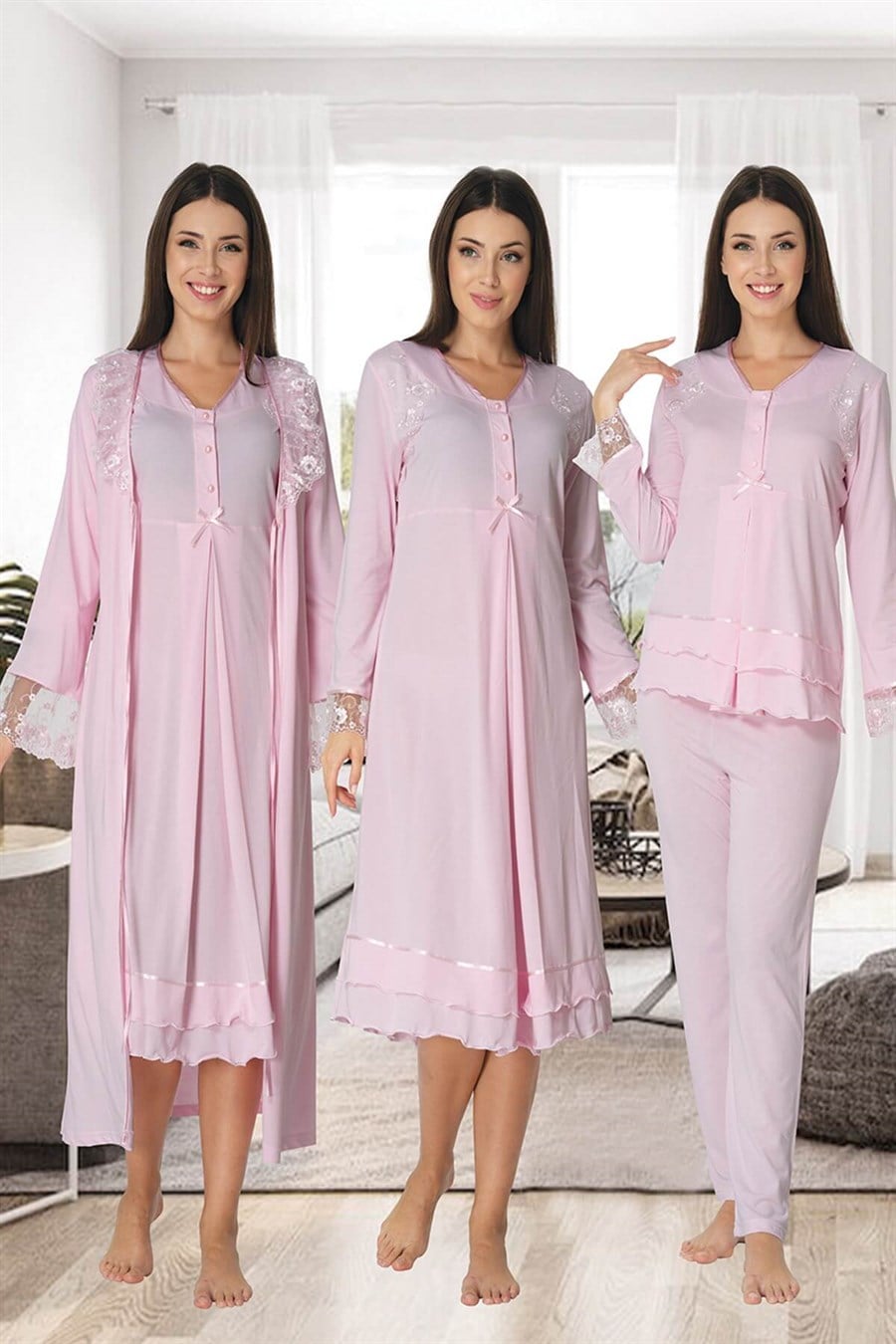 Effortt 2426 Pembe Hamile Lohusa Set