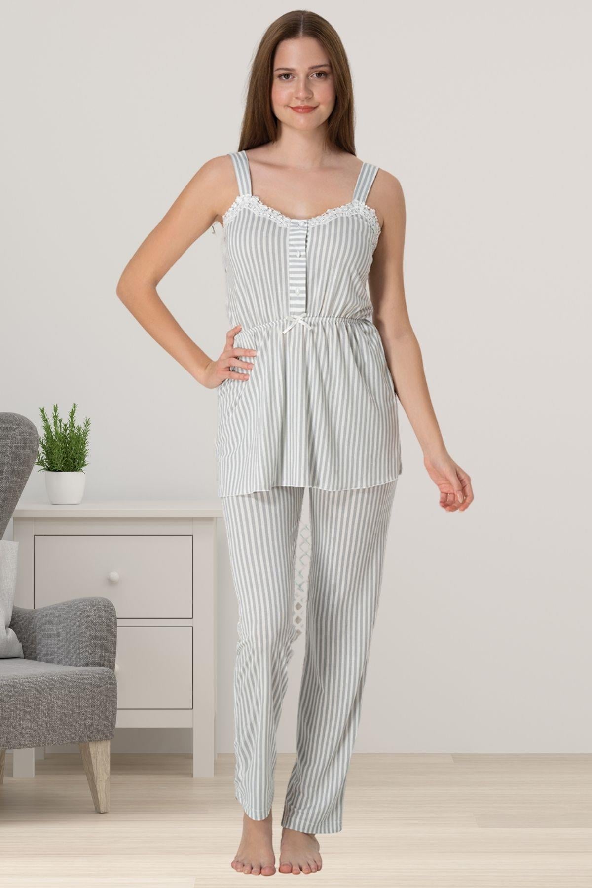 Effortt 4092 Gri Hamile Lohusa Pijama Takımı