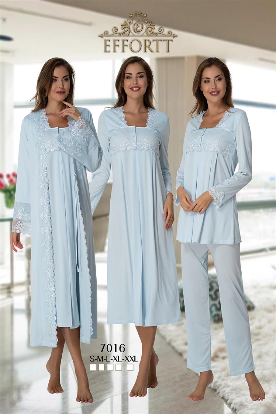 Effortt 7016 Mavi Hamile Lohusa Set