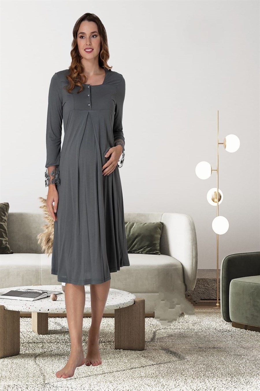 Effortt 9043 Füme Hamile Lohusa Gecelik