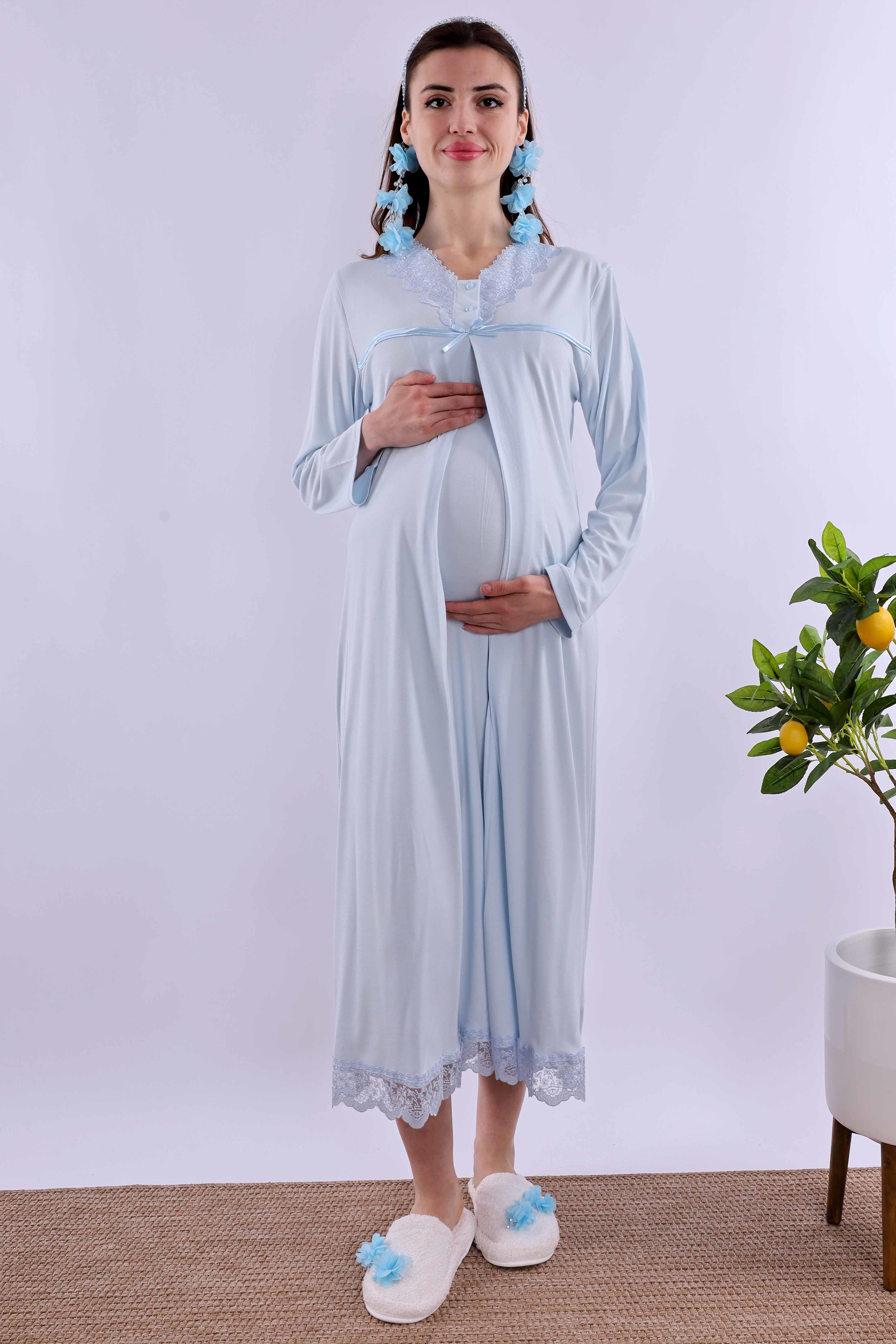 Effortt Mavi Hamile Lohusa Gecelik BYL240332