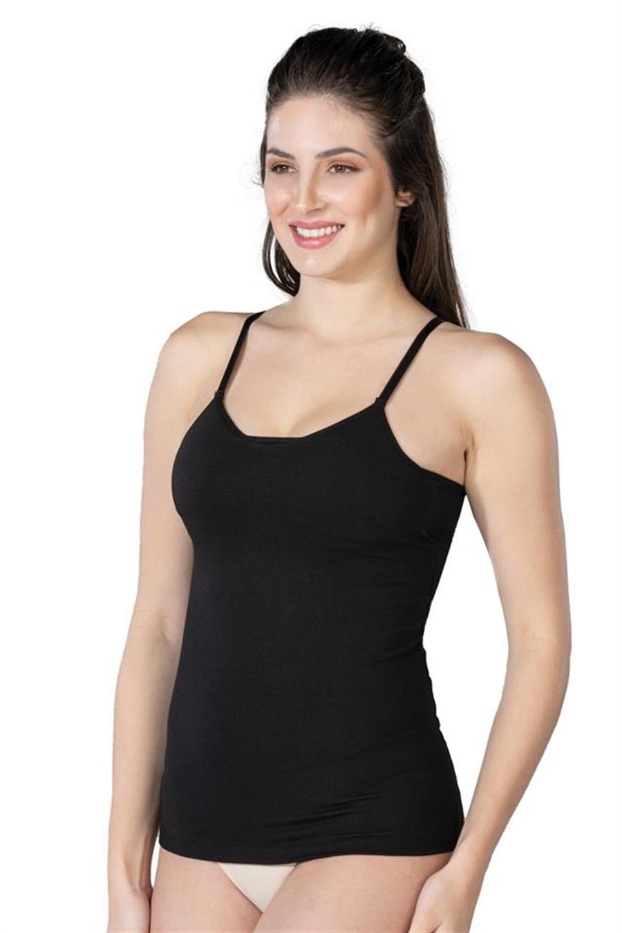 Emay 1412 Siyah Modal Cotton Kaplı Atlet
