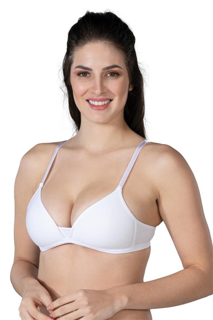 Emay 1417 Beyaz Modal Cotton Kaplı Sütyen
