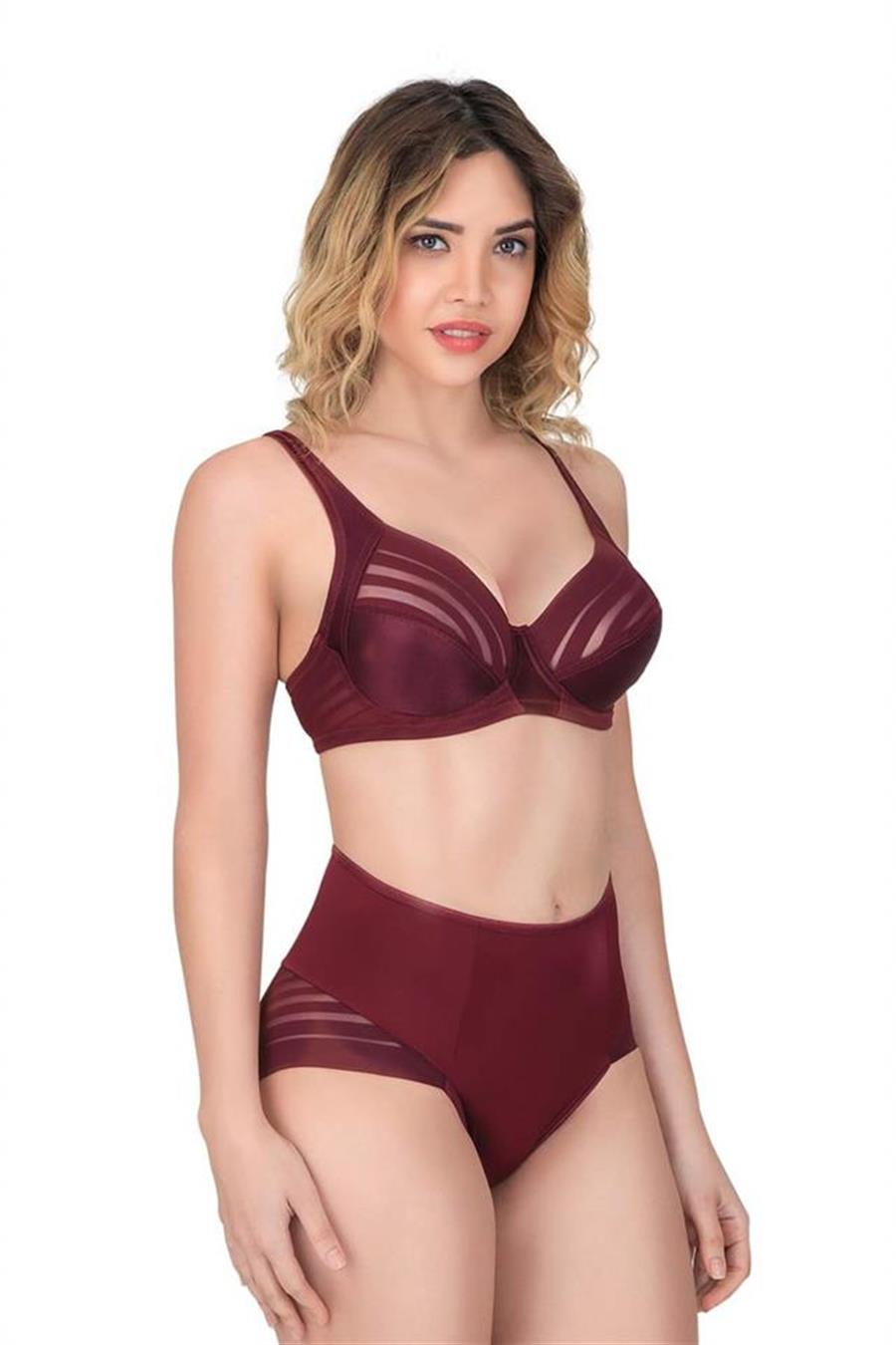 Emay 177 Bordo Toparlayıcı Sütyen Takım