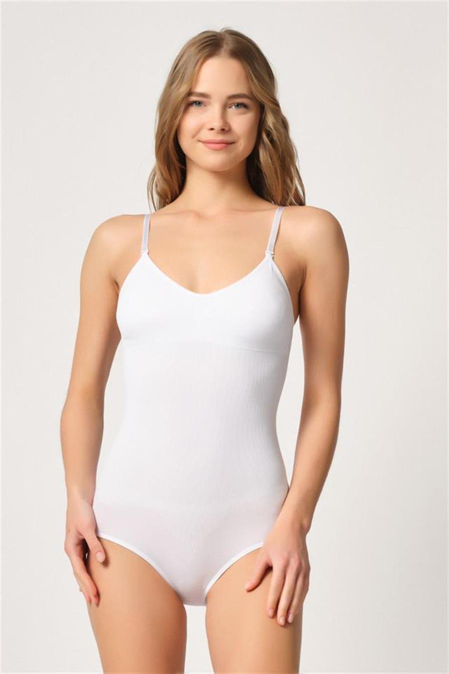 Emay 1925 Beyaz Soft Pedli Çıtçıtlı Body