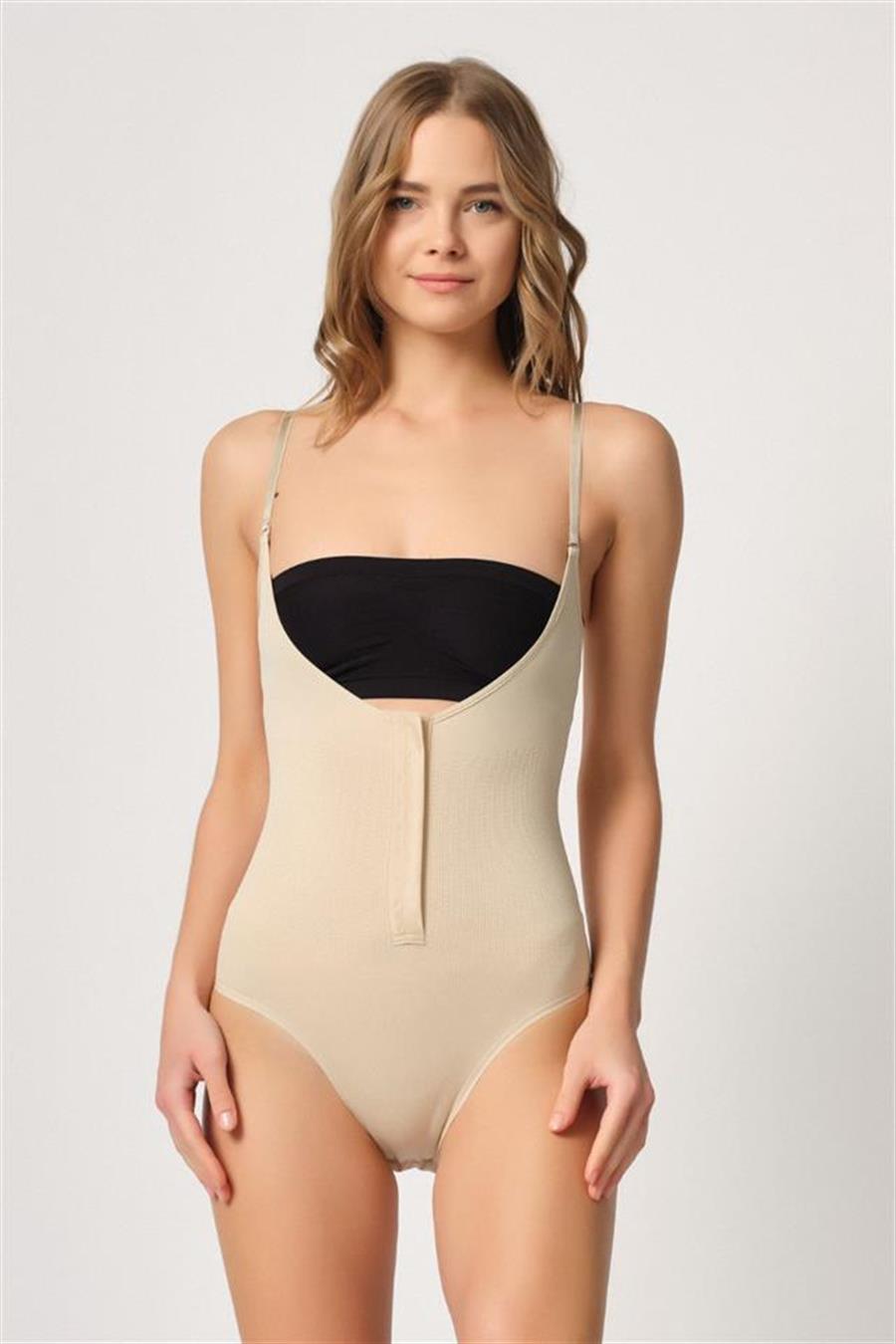 Emay 2043 Ten Göğsü Açık Agraflı Body Korse