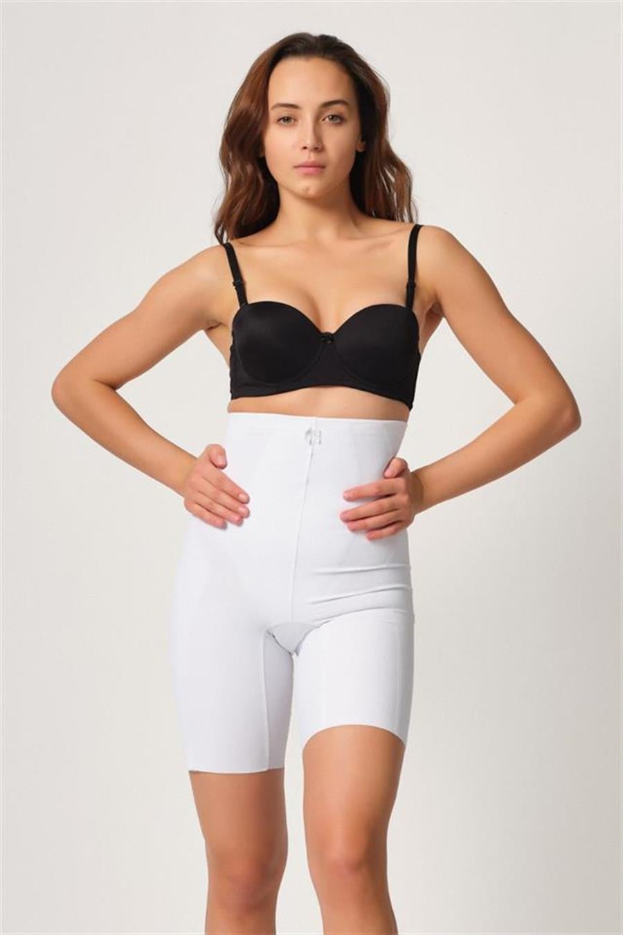 Emay 2814 Beyaz Double Yüksek Bel Boxer Lazer Korse