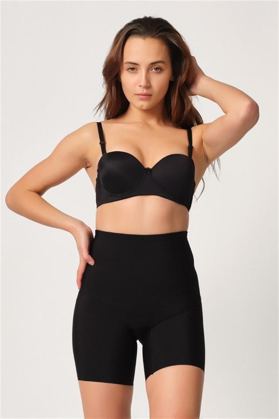 Emay 2816 Siyah Yüksek Bel Boxer Lazer Korse